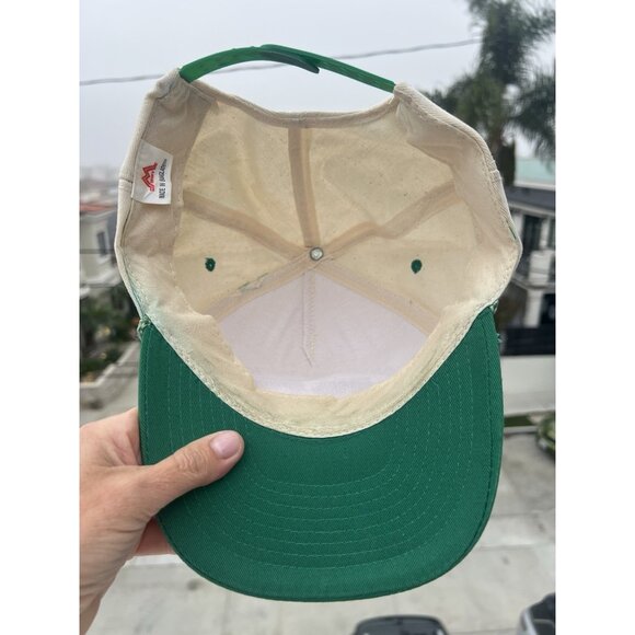 Vintage 80s Old Reliable Tractor Bowman North Dakota green canvas trucker hat - Picture 4 of 11